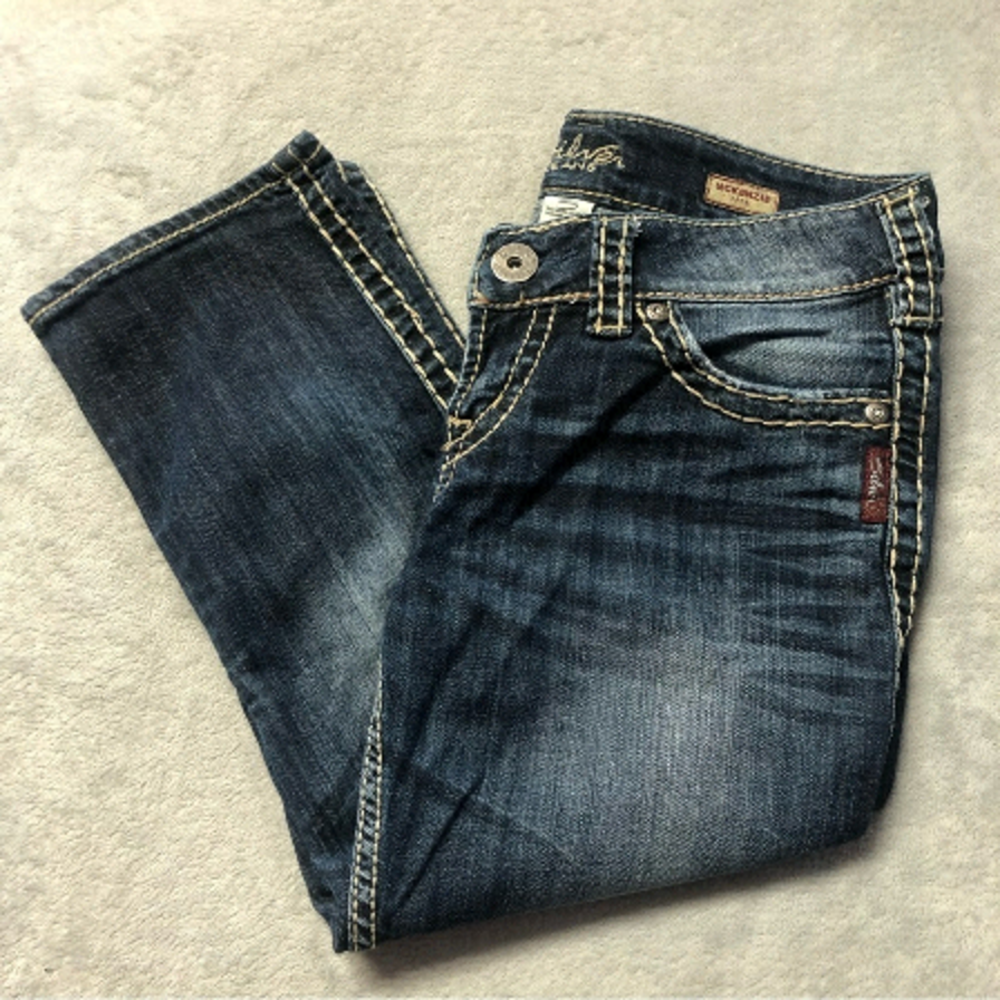 Silver McKenzie Denim Capri Jeans Dark Wash Size 28